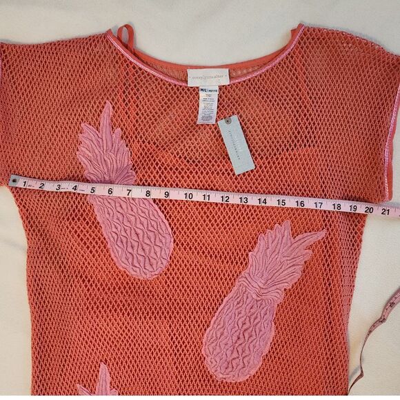 Corey Lynn Calter Coral Pineapple Cover-Up Dress with Slip Petite M/L - Picture 6 of 7